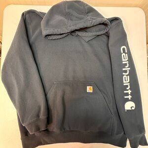 Carhartt Blue Sweatshirt with Logo Patch